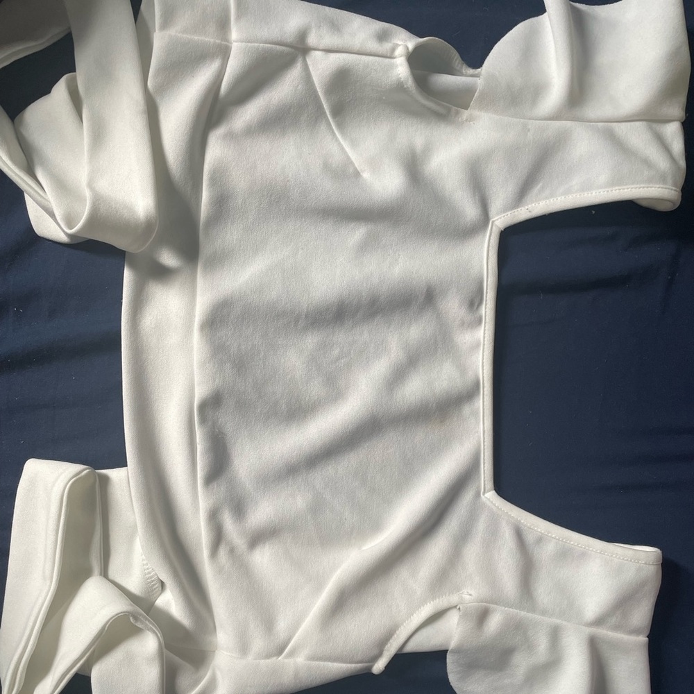 SHEIN white cropped shirt with tie in the back